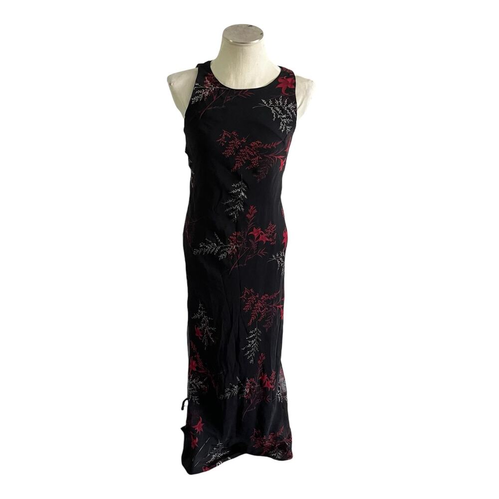 Vtg Y2K 2000s Sleeveless Witchy Goth Black Maxi Dress Sz M Whimsygoth Hoco Prom
